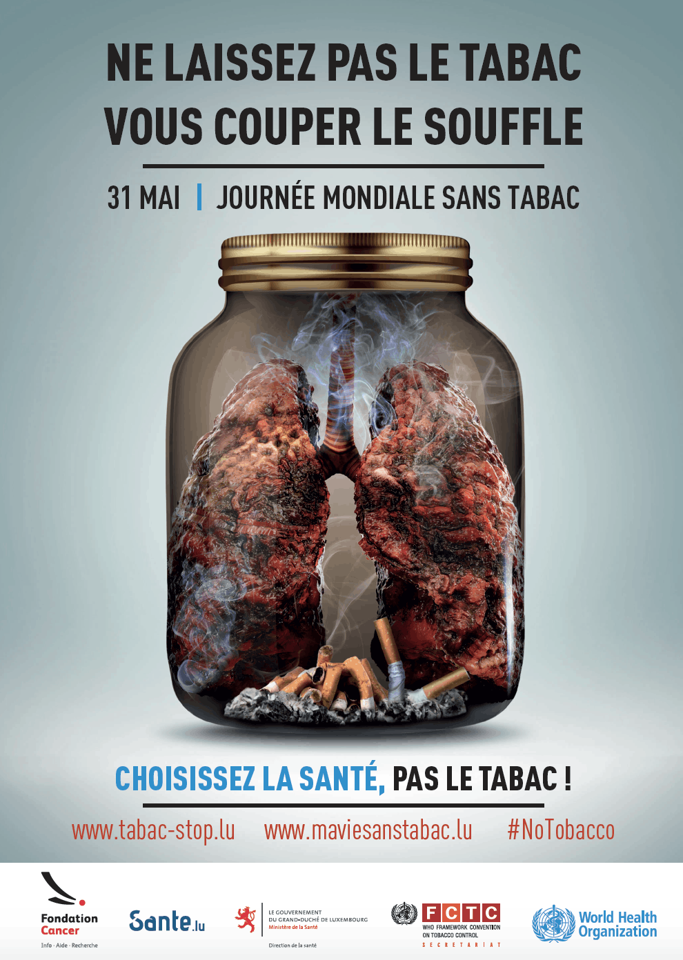 Une campagne d’information et de sensibilisation est mise en place à l’occasion de la Journée mondiale sans tabac. (Image: Gouvernement du Luxembourg)