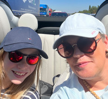 Alix, 13, and her mother Claudine aboard Tony, an electric Fiat 500.  ((Claudine and Alix))
