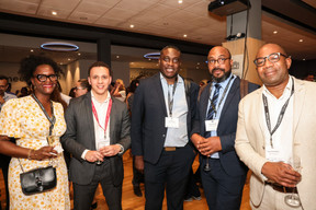 Julia Amusan (Hello Vacation), Ryan Charchour (Paperjam+Delano Business Club), Guy Munsadi, Kérian Wilton (Solution Talenteed) and Manuel Kumapley (HDIC Consulting). Photo: Marie Russillo / Maison Moderne