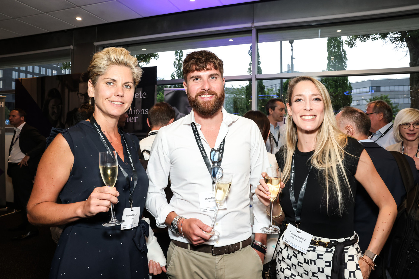 Krisztina Benczik (CNFPC), Matteo Rodolfi (BNY Mellon) and Christelle Ernotte (GCP Consulting) at the 10x6 Talents event, organised by the Paperjam Club at the Kinepolis Kirchberg, 9 July 2024. Photo: Marie Russillo / Maison Moderne