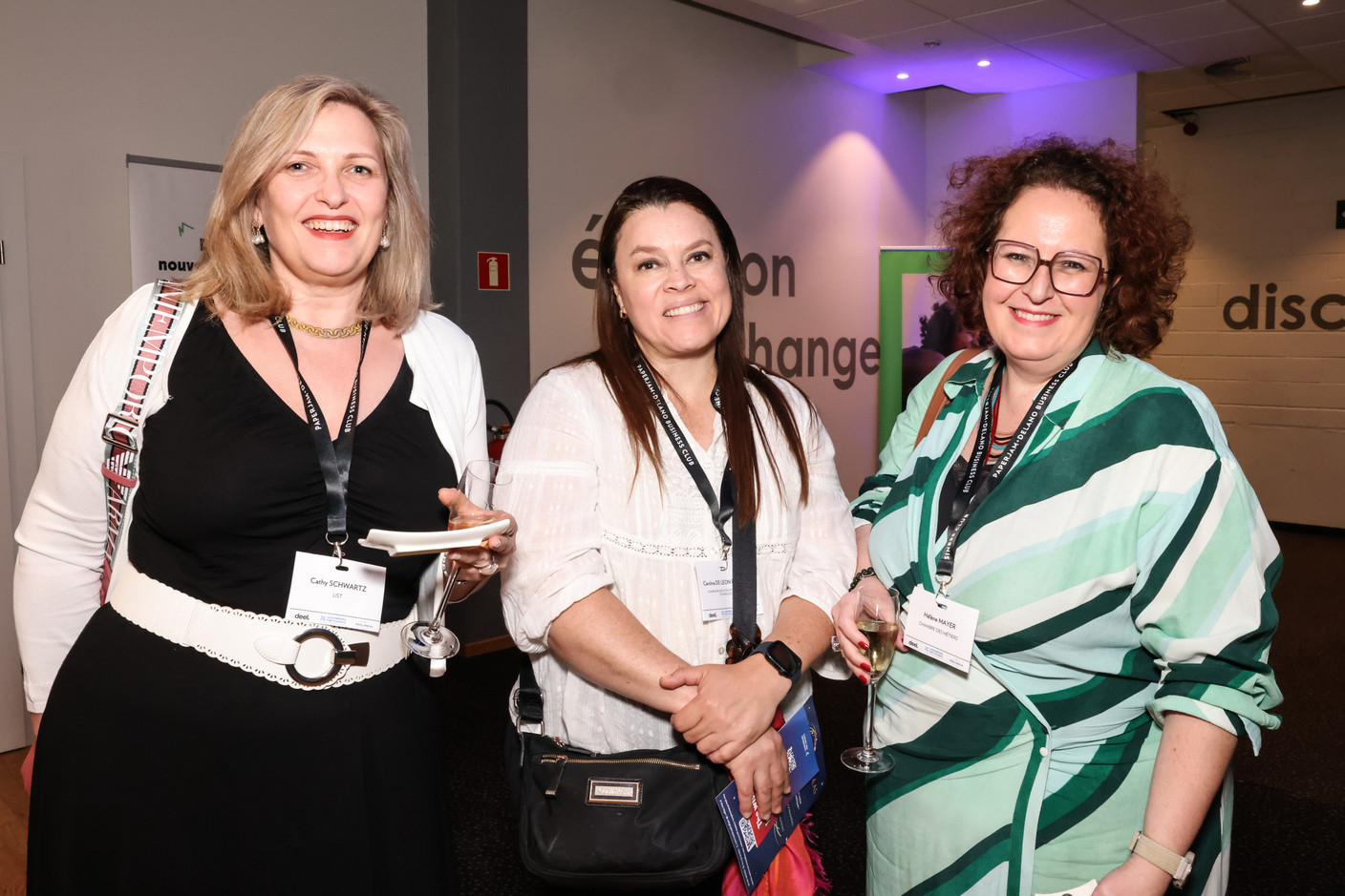 Cathy Schwartz, Carolina De Leon Brooks (List) and Hélène Mayer (Chambre des Métiers) at the 10x6 Talents event, organised by the Paperjam Club at the Kinepolis Kirchberg, 9 July 2024. Photo: Marie Russillo / Maison Moderne