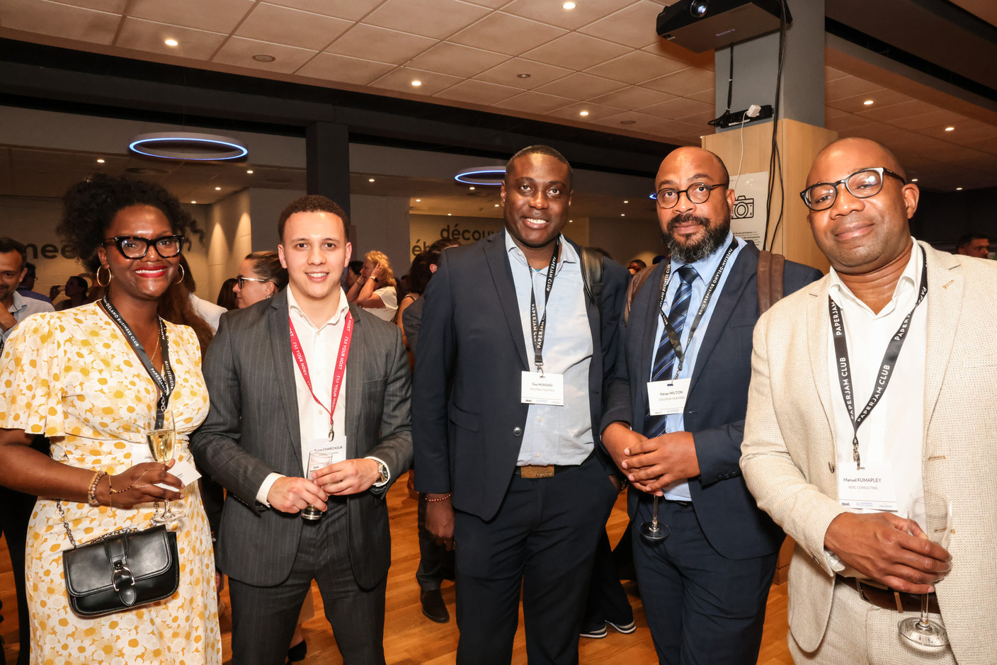 Julia Amusan (Hello Vacation), Ryan Charchour (Paperjam+Delano Business Club), Guy Munsadi, Kérian Wilton (Solution Talenteed) and Manuel Kumapley (HDIC Consulting). Photo: Marie Russillo / Maison Moderne