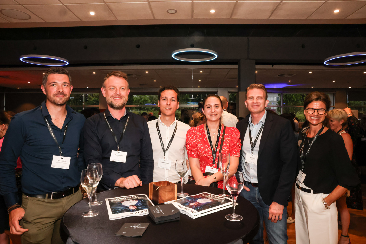 Thibaut Lorin (Fentra Luxembourg), Cédric Jadoul, Yann Ramspacher, Laura Mathieu, Kevin Tinnes, (Fujitsu), and Uta Sültmann (The Recruiter). Photo: Marie Russillo / Maison Moderne