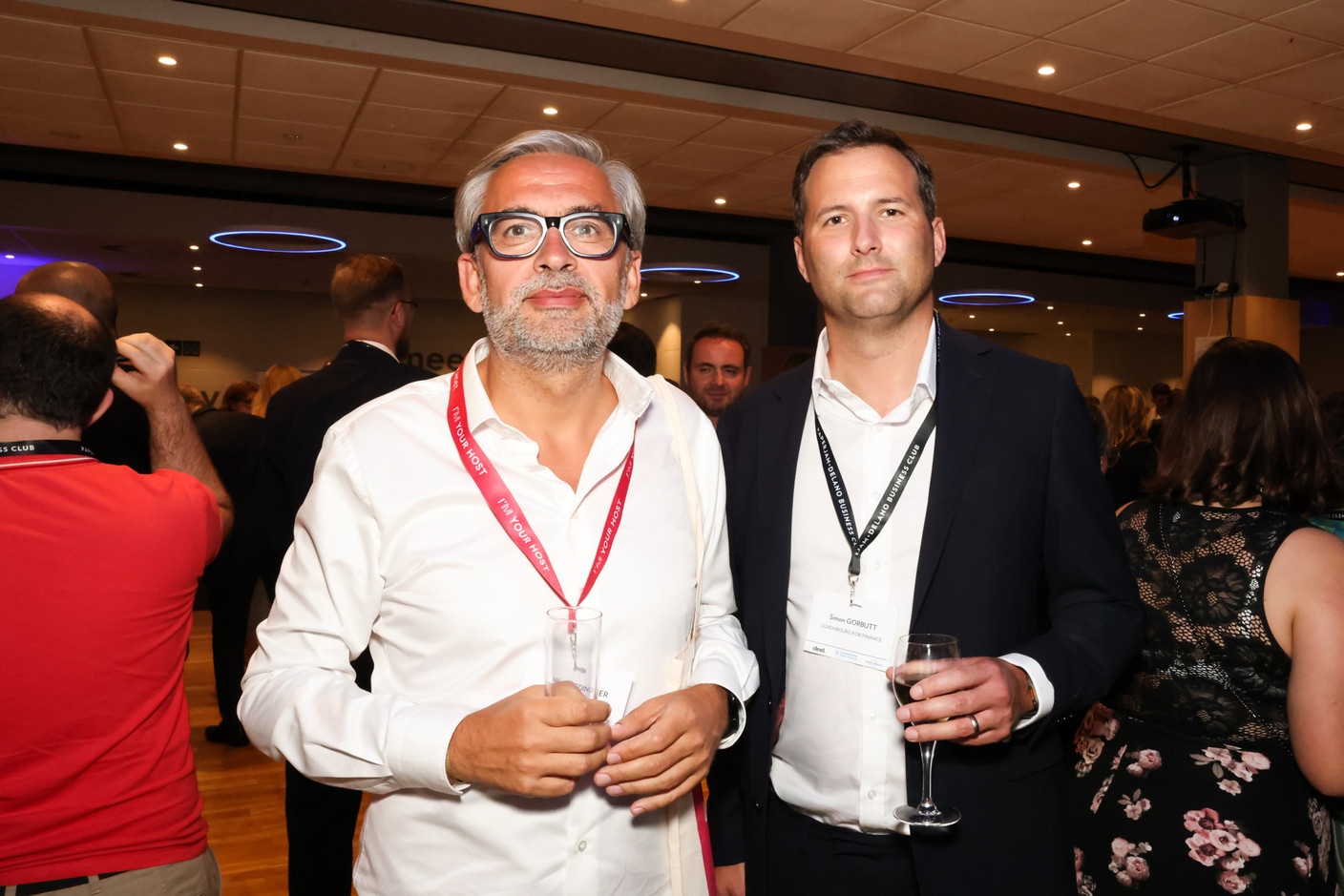 Mike Koedinger (Maison Moderne) and Simon Gorbutt (Luxembourg For Finance) at the 10x6 Talents event, organised by the Paperjam Club at the Kinepolis Kirchberg, 9 July 2024. Photo: Marie Russillo / Maison Moderne