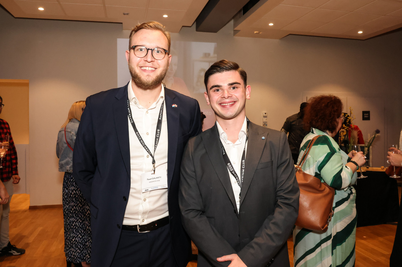 Pawel Galanty and Matthew Cochrane (Anderson Wise) at the 10x6 Talents event, organised by the Paperjam Club at the Kinepolis Kirchberg, 9 July 2024. Photo: Marie Russillo / Maison Moderne