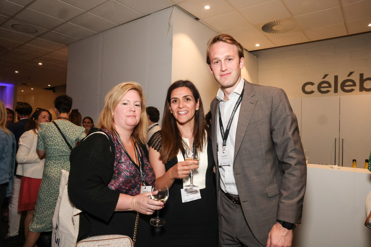 Gaelle Beurne (BDO Services Luxembourg), Matina Korma (BDO Luxembourg) and Vincent King (All Eyes On Me). Photo: Marie Russillo / Maison Moderne
