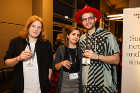 Nicolas Tornicelli (So Graphiste), Caroline Borlée (Caroline Borlée) et Danny Stirn (So Graphiste). (Photo: Eva Krins/Maison Moderne)