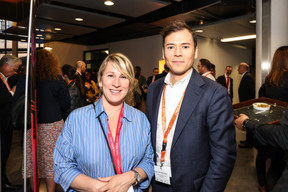 Esther Pierard (Paperjam+Delano Business Club) et Angelo Ono Vedovelli (Lombard International Assurance). (Photo: Marie Russillo / Maison Moderne)