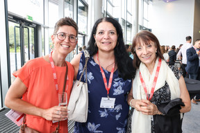 Emilie Monfort (Move Forward), Caterina Simonetti (Wisag Luxembourg) et Céline Pauly (Pétillances). (Photo: Marie Russillo/Maison Moderne)