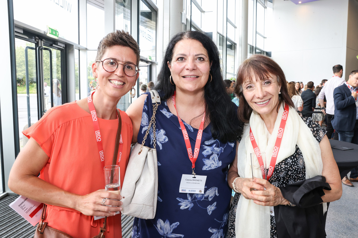 Emilie Monfort (Move Forward), Caterina Simonetti (Wisag Luxembourg) et Céline Pauly (Pétillances). (Photo: Marie Russillo/Maison Moderne)