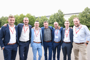Jean-Charles Pochart, Damien Goossens, Jean-François Herremans, Boris Geelen, Antonin Leriche et Sébastien Michels (EASI). (Photo: Marie Russillo/Maison Moderne)