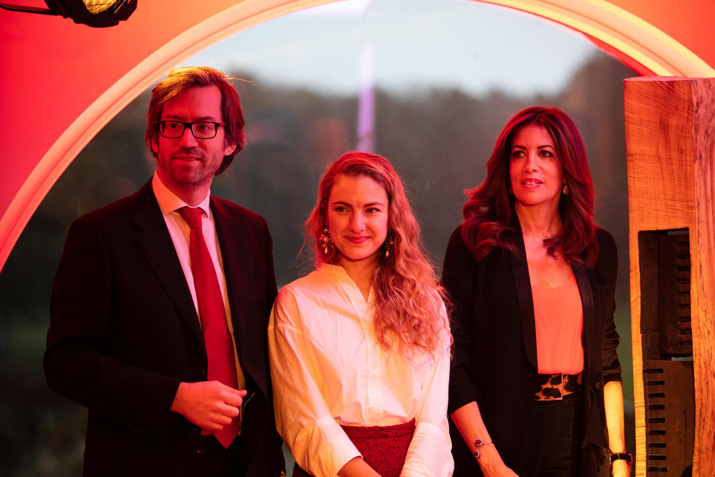 Luis Galveias (LPEA), Natalia Koltunovskaya (LPEA) et Rajaa Mekouar-Schneider (CEO de la LPEA) (Photo: Romain Gamba/Maison Moderne)