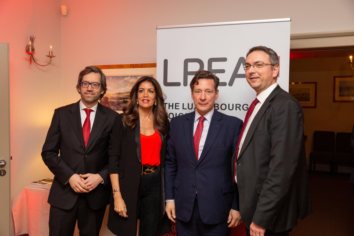 Luis Galveias (LPEA), Rajaa Mekouar-Schneider (CEO de la LPEA), Nicolas Mackel (Luxembourg for Finance) et Stephane Pesch (LPEA) (Photo: Romain Gamba/Maison Moderne)