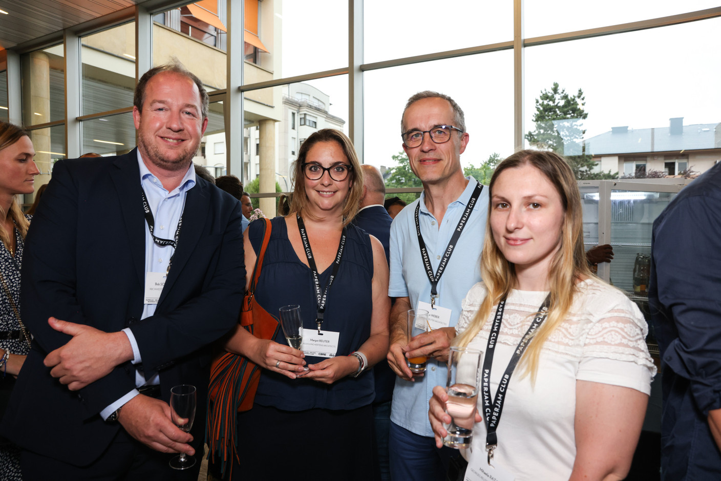 Bob Schaminé (RBC Investor Services Bank), Margot Reuter (Rodolphe Mertens Architects), Luc Weber et Mihaela Rata (Georeges Reuter Architectes). (Photos: Eva Krins/Maison Moderne)