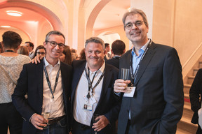 Patrick Kersten (Vesperia), Jean-Luc Bermes et Norbert Brausch (Spuerkeess) (Photo: Marie Russillo/Maison Moderne)