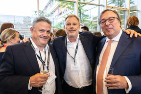 Jean-Luc Bermes, Marc Giorgetti (Félix Giorgetti) et Patrick Hansen (Luxaviation) (Photo : Marie Russillo / Maison Moderne)