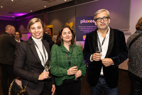 Valeria Leone, Anne Catherine Woods (Swissquote Bank Europe) et Mike Koedinger (Maison Moderne). (Photos: Marie Russillo /Maison Moderne)
