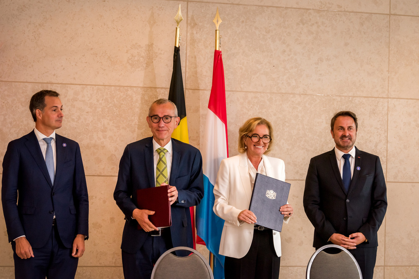 Frank Vandenbroucke et Paulette Lenert ont signé une déclaration commune sur la coopération sanitaire transfrontalière, sujet d’actualité par temps de Covid. (Photo: Nader Ghavami)