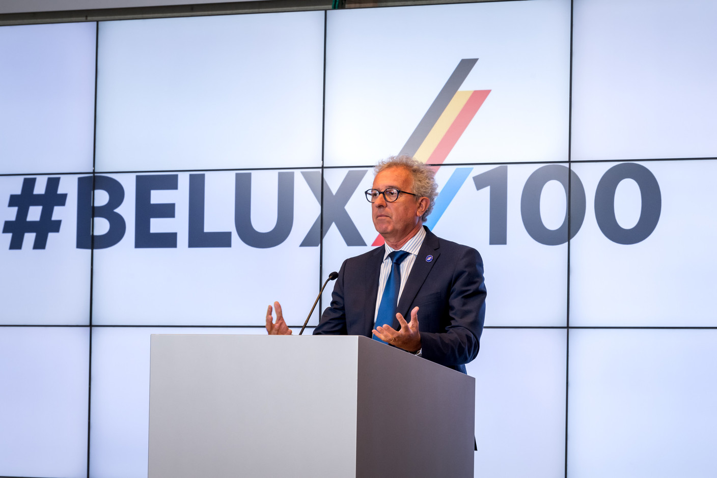 Le ministre des Finances luxembourgeois, Pierre Gramegna, s’est aussi exprimé pour expliquer l’accord en matière de fiscalité. (Photo: Nader Ghavami)
