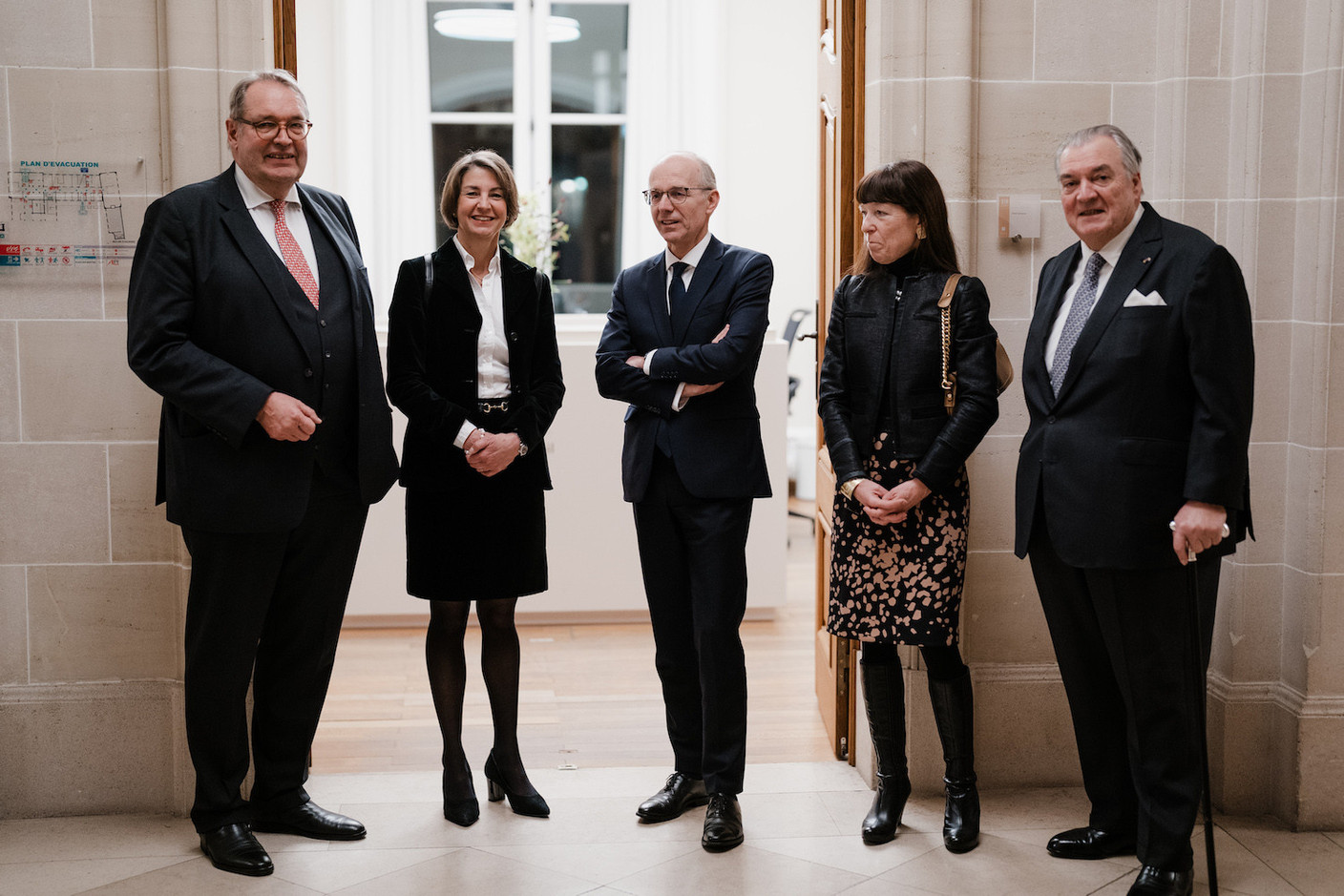 Camille Fohl, Tonika Hirdman, Luc Frieden, Françoise Thoma, Henri Grethen. (Photo: Marion Dessard/Fondation de Luxembourg)