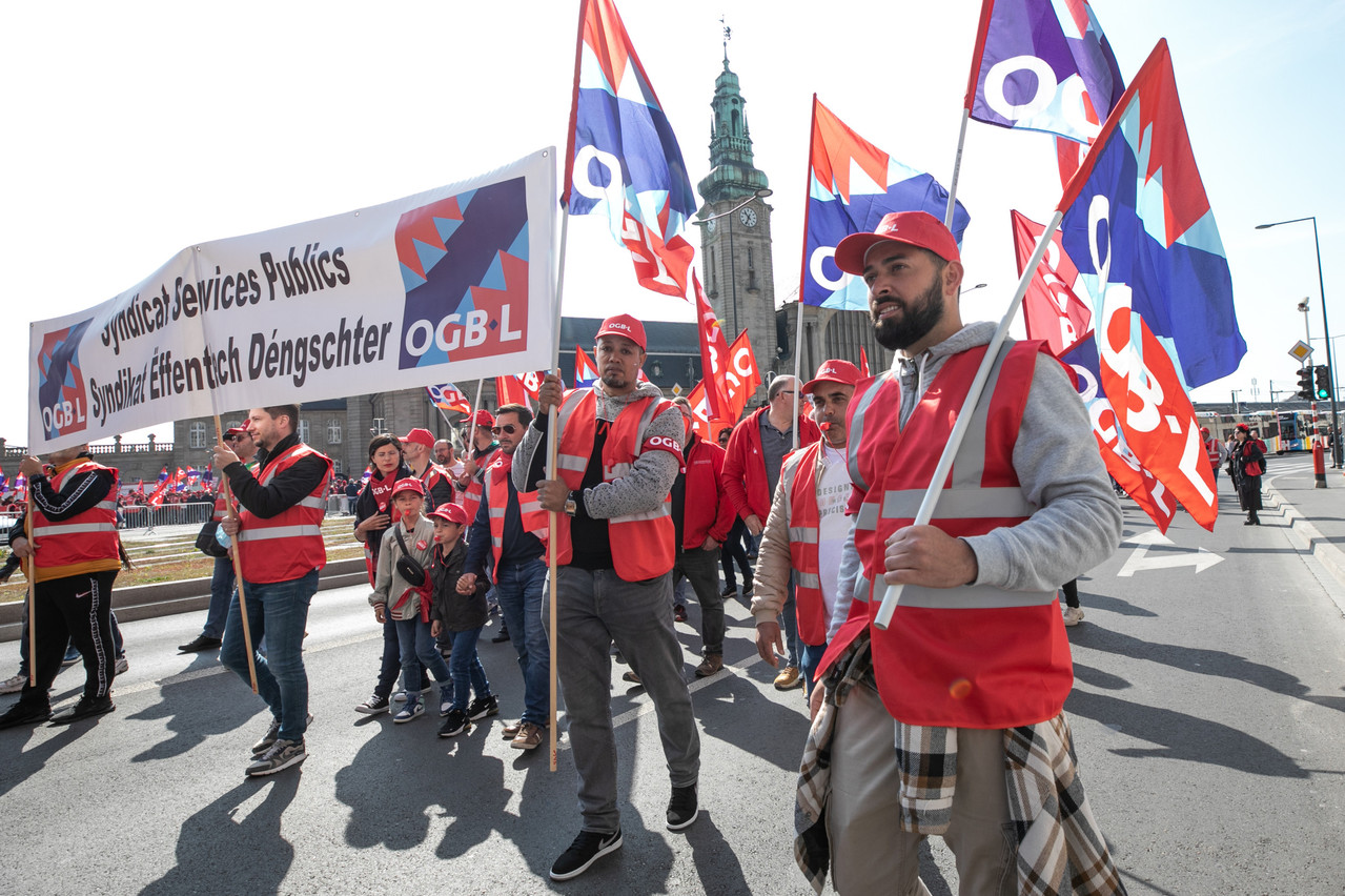 En 2022, l’OGBL organisait une manifestation pour le 1er mai. Cette année, les deux principaux syndicats prévoient discours et animations. (Photo: Guy Wolff/Maison Moderne/archives)