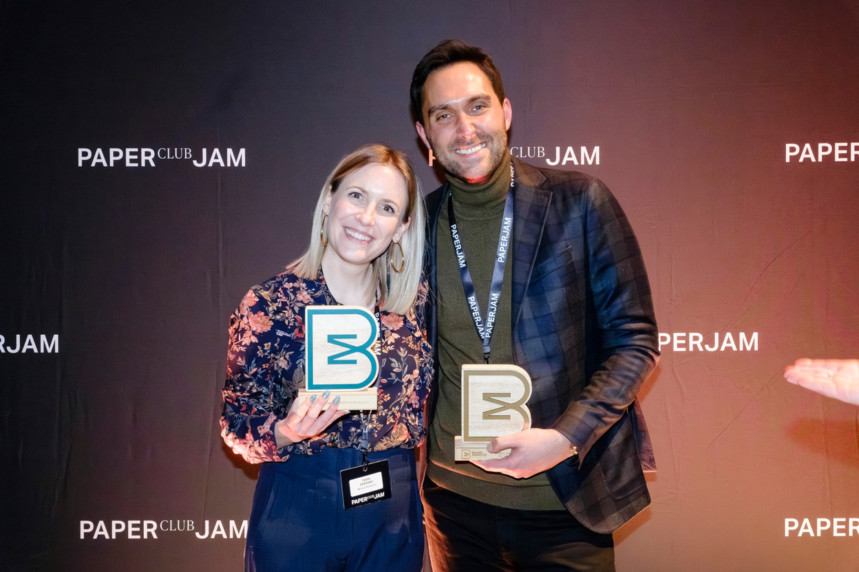Fanny Schlesser (Banque Raiffeisen) and Mathieu Rosan (Rockhal). (Photo: Jan Hanrion/Paperjam)