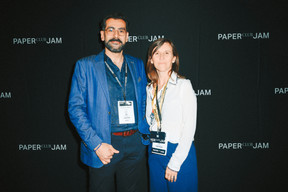 Radman Nasiri (ACOM) and Géraldine Gij (Paperjam Club). Photo: Julian Pierrot/Paperjam