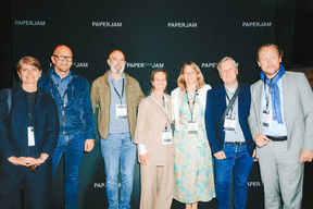Dave Lefevre, Marco Ramos (COEBA), Nadine Gutenstein (architecture & aménagement), Martine Schummer, Denis Lecanu (Schroeder & Associés) and Thierry Hirtz (Administration des batîments publics). Photo: Julian Pierrot/Paperjam