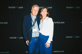 Denis Lecanu (Schroeder & Associés) and Géraldine Gij (Paperjam Club). Photo: Julian Pierrot/Paperjam