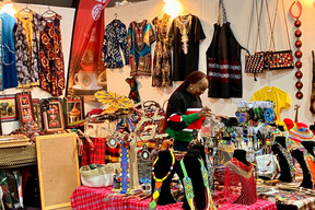 The colourful Kenya stand had plenty of traditional clothing, art and vibrant beaded necklaces on display. It was also the right place to get a cup of freshly roasted and freshly brewed Arabica coffee, imported directly from a farm in Kenya. Photo: Lydia Linna/Maison Moderne