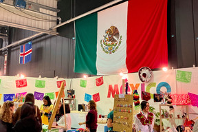 Mexico’s colourful stand featured earrings, carved wooden decorations and handmade ponchos. Photo: Lydia Linna/Maison Moderne