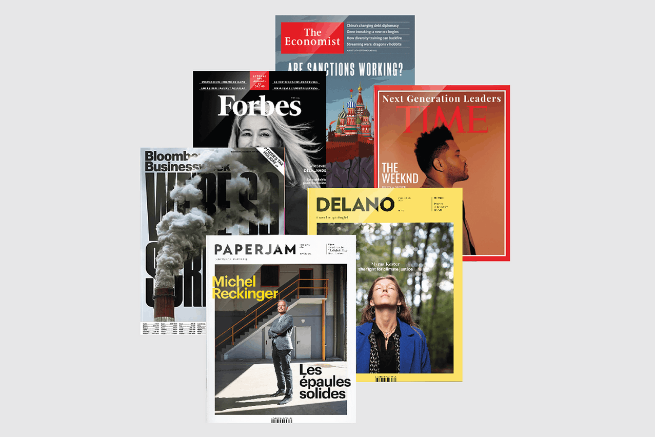 Paperjam and Delano have adopted the format of news magazines such as The Economist, Time, Forbes and Bloomberg Businessweek.  (Image: Maison Moderne)