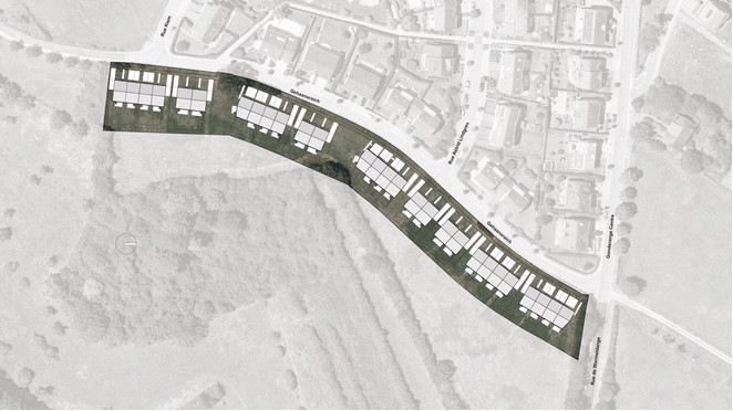 Location plan of the terraced houses. (Illustration: Planet+)
