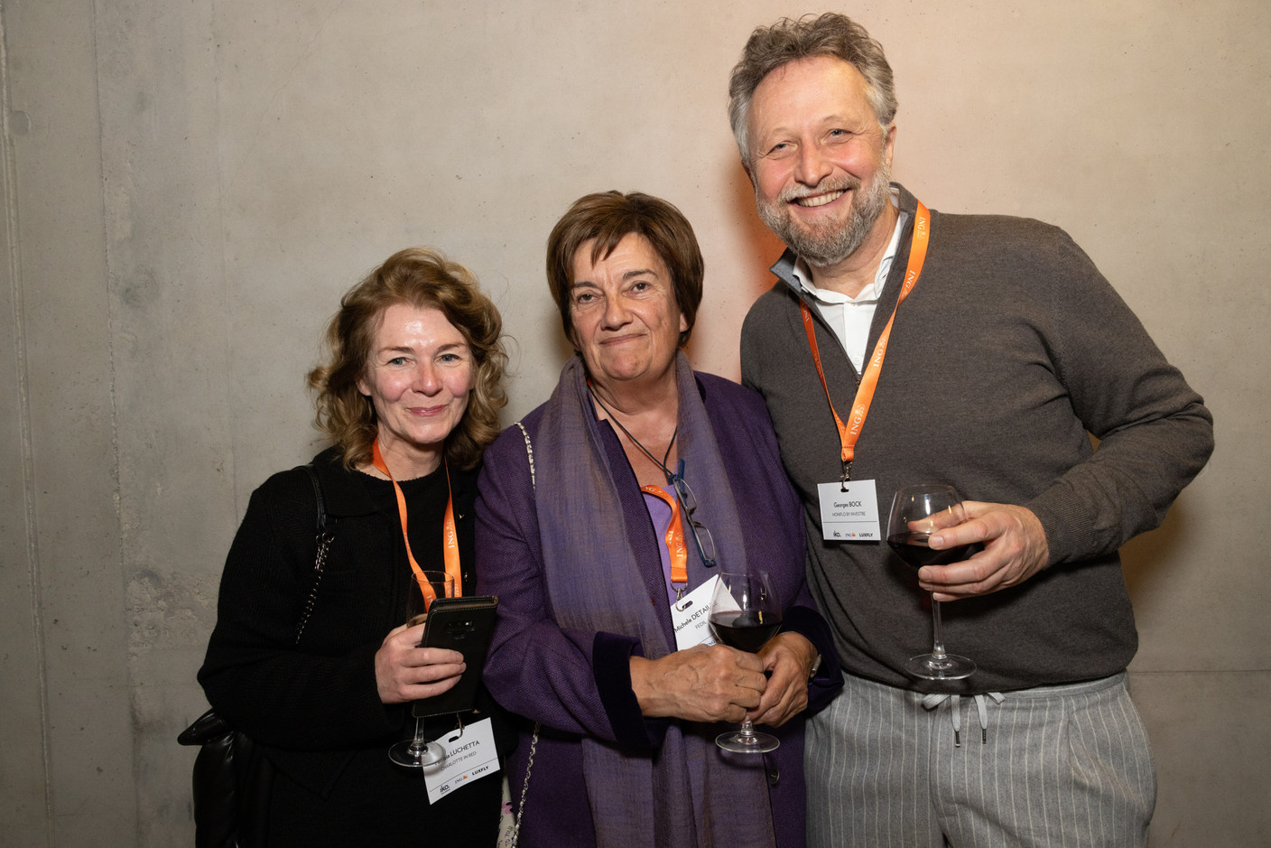 Patrizia Luchetta (Charlotte in Red), Michelle Detaille (Fedil) and Georges Bock (Moniflo by investre). (Photo: Eva Krins /Maison Moderne)