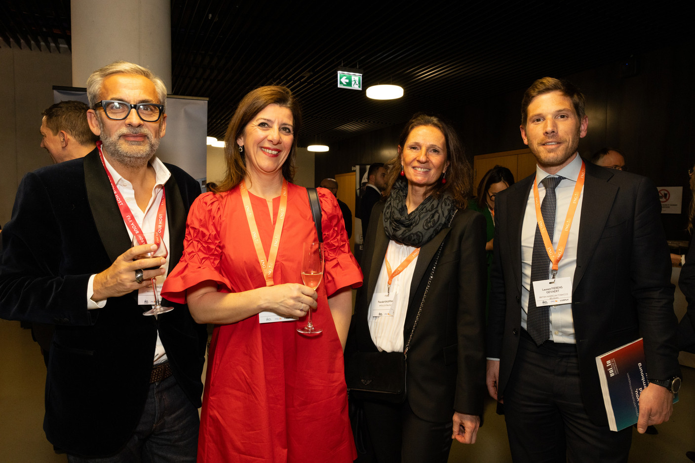 Mike Koedinger (Maison Moderne), Nadia Manzari (Manzari Legal), Pascale Kauffman (Apollo Strategists) and Laurent Fierens Gevaert (British American Tobacco Belgium). (Photo: Eva Krins /Maison Moderne)