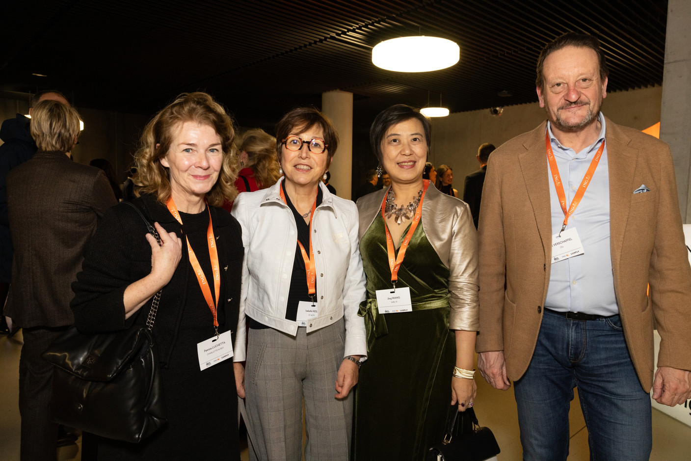 Patrizia Luchetta (Charlotte In Red), Isabelle Weill (SC I & CW), Jing Wang (Sarl W) and Luc Verschaffel (CFL). (Photo: Eva Krins /Maison Moderne)