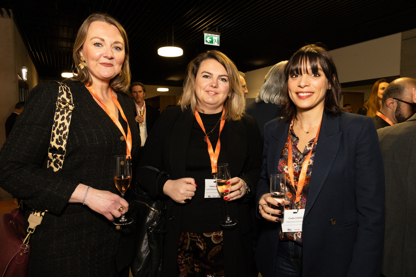 Pauline Montpellier (City One), Mathilde Lambin (Manpower Group Luxembourg) and Chaffa Zaroui (Fidès Executive Partner). (Photo: Eva Krins /Maison Moderne)
