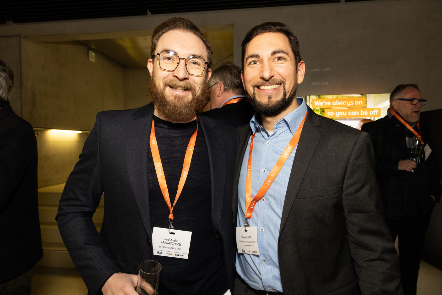 Paul-Andrei Aparaschivei (Elysium Consulting) and Thomas Faust (Die Übersetzungsagentur). (Photo: Eva Krins /Maison Moderne)