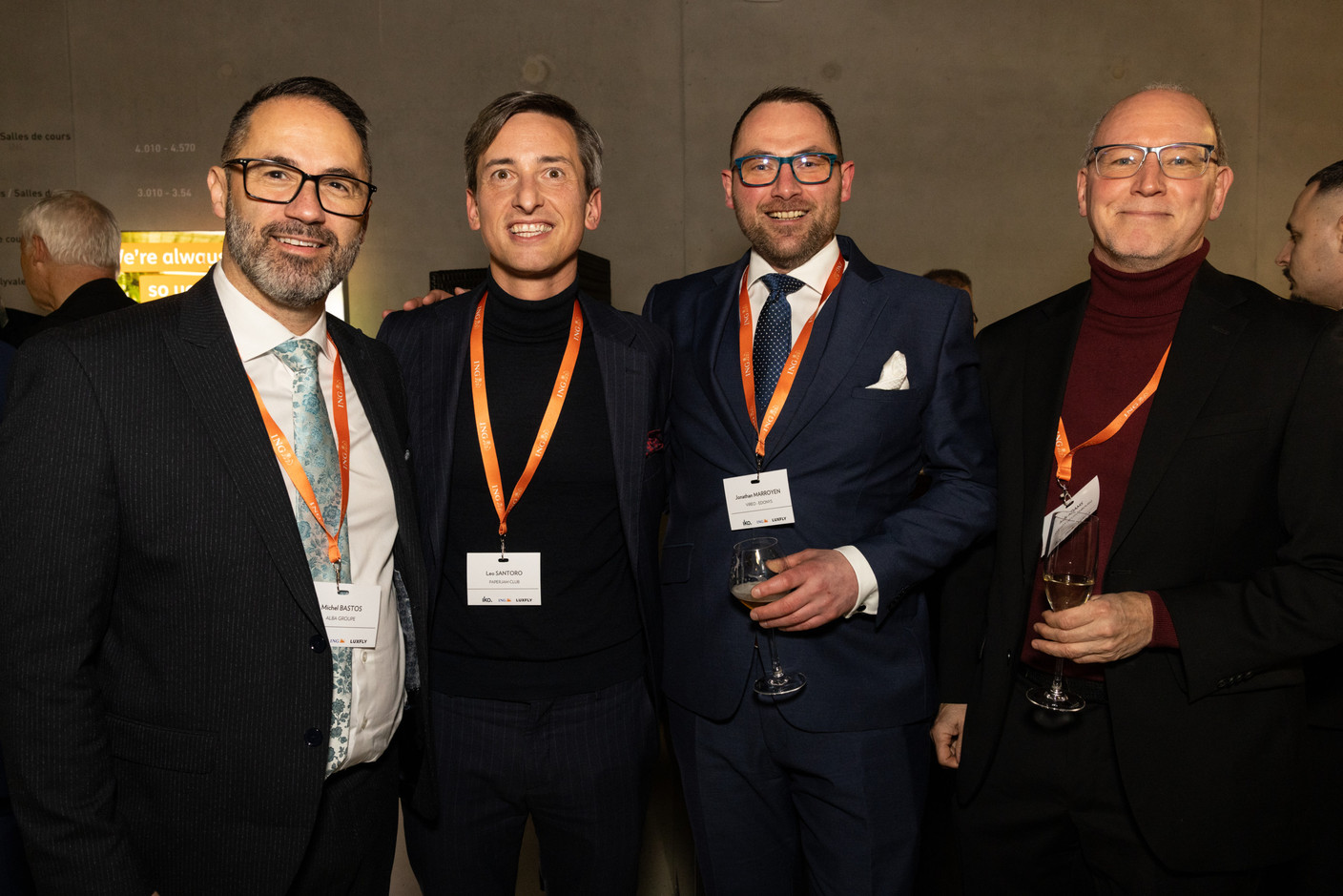 Michel Bastos (Alba Groupe), Leo Santoro (Paperjam Club), Jonathan Marroyen (Vireo-Edonys) and Andy Adams (University of Luxembourg). (Photo: Eva Krins /Maison Moderne)