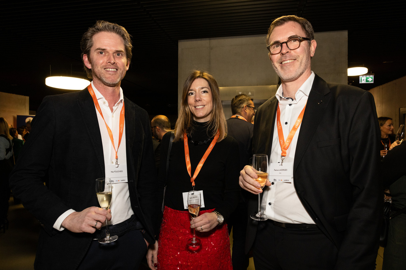 Max Folscheid, Carole Bentz (Domaine Claude Bentz) and Patrice Lazerges (ING). (Photo: Eva Krins /Maison Moderne)