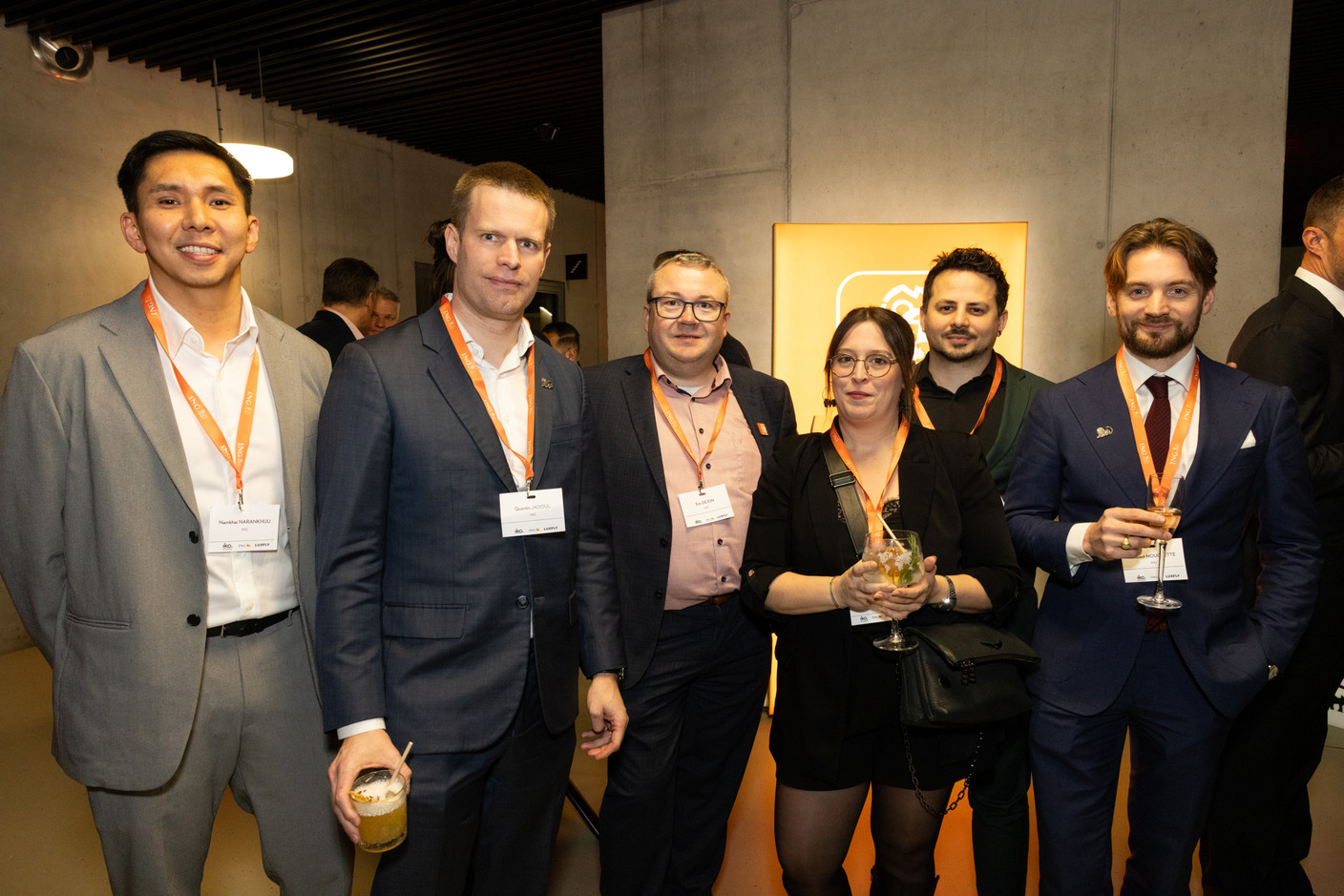 Namkai Narankhuu, Quentin Jadoul, Eric Dejon, Jennifer Martins, Nunzio Maugeri and Thibaut Mouchette (ING). (Photo: Eva Krins /Maison Moderne)