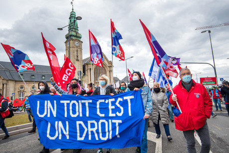 Les manifestants s’impatientent devant la pénurie de logements sociaux et abordables au Grand-Duché. (Photo: Nader Ghavami)