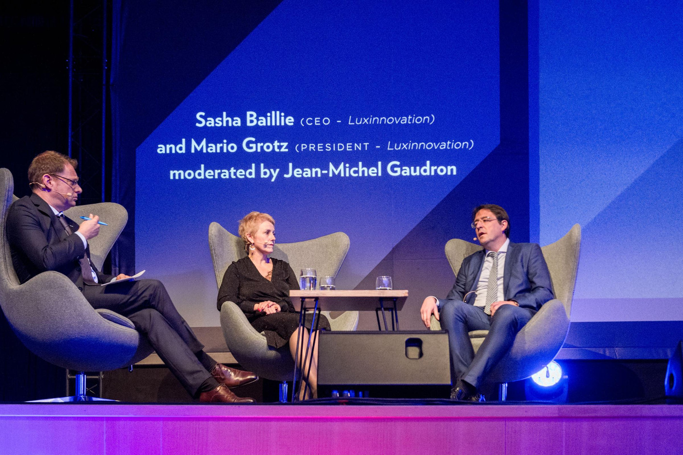 Jean-Michel Gaudron, Sasha Baillie et Mario Grotz (Luxinnovation) (Photo: Marie De Decker)