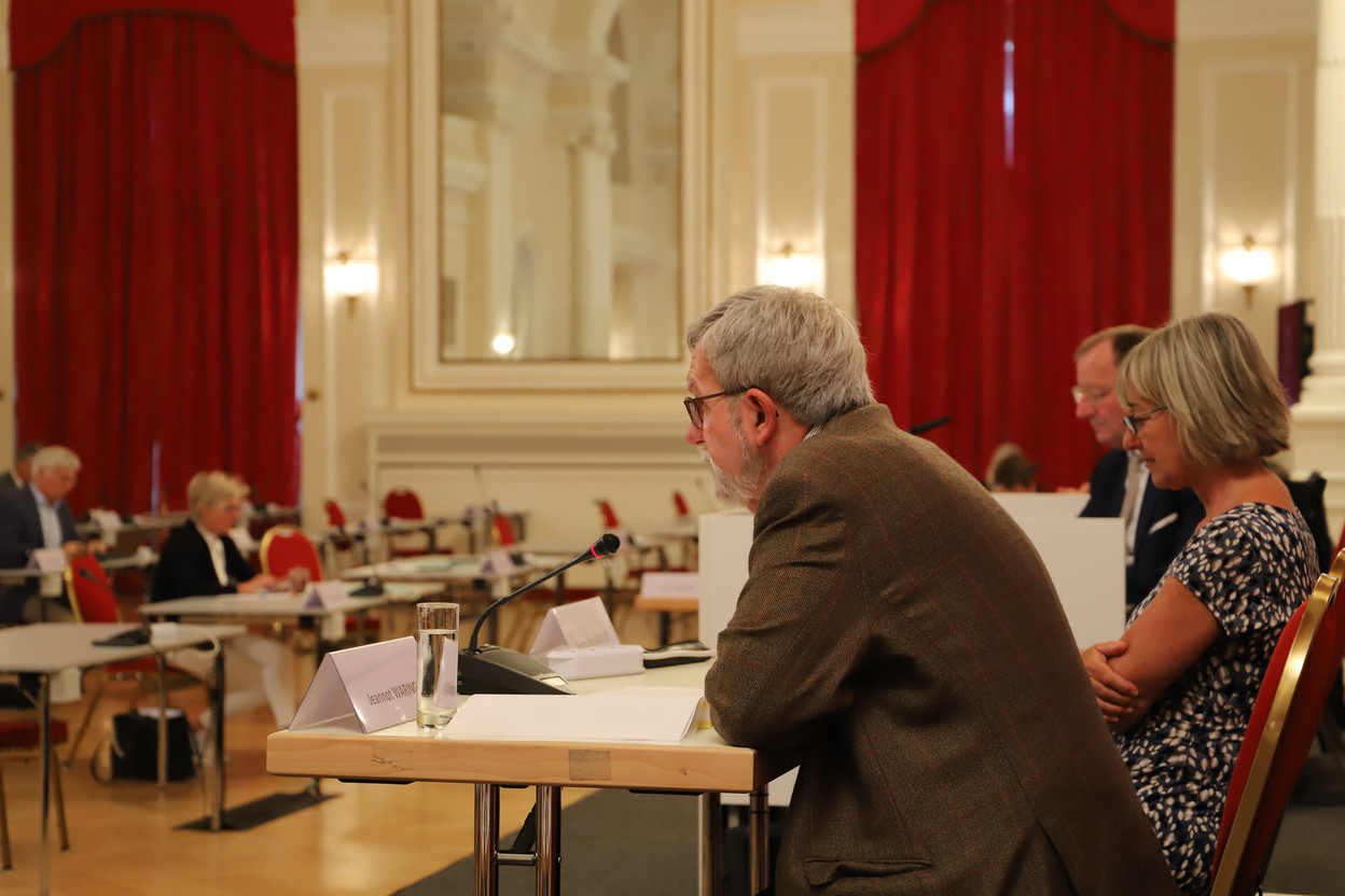 Jeannot Waringo is pictured presenting the care home cluster report in a parliamentary meeting at the Cercle Cité on 12 July 2021 Photo: Chamber of Deputies / Flickr