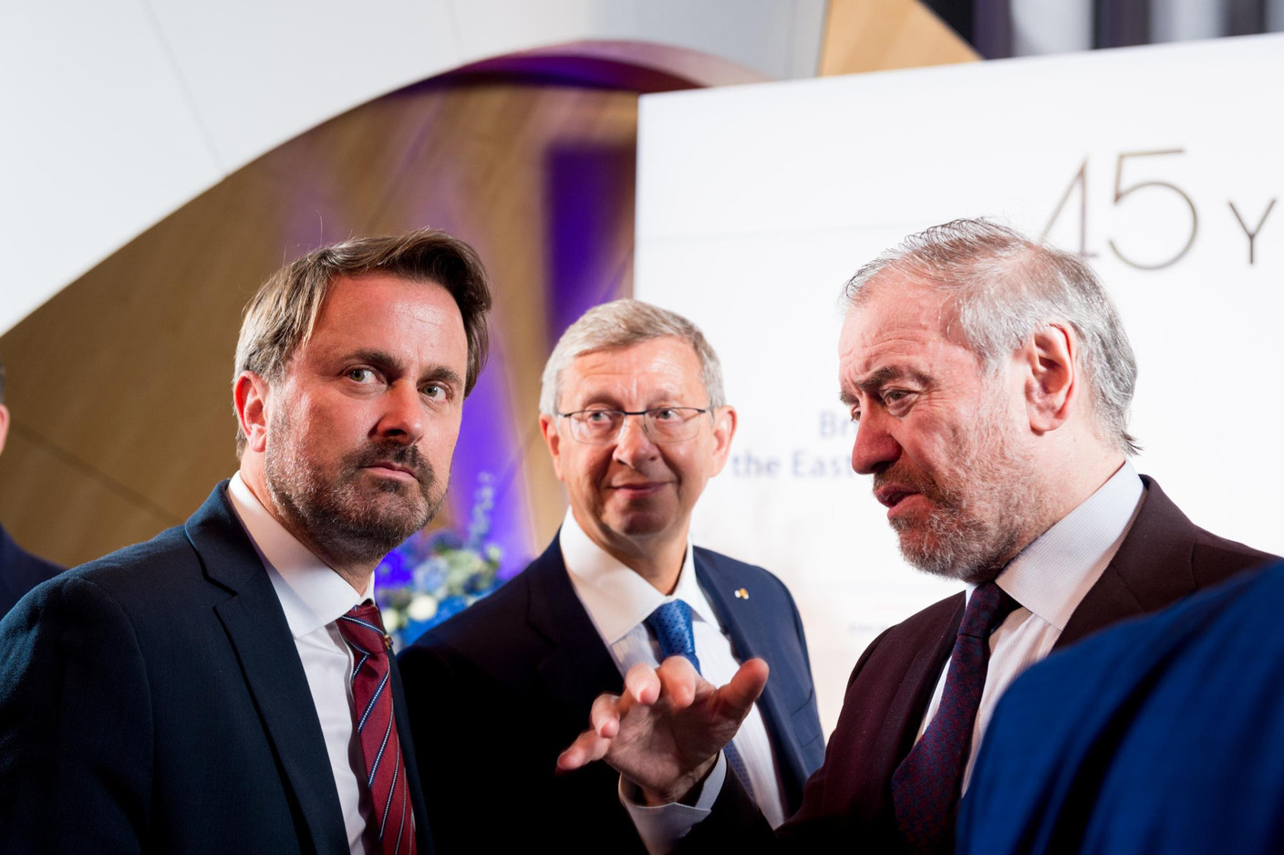 Xavier Bettel (Premier ministre), Vladimir Evtushenkov (Sistema Group) et  Valery  Gergiev (Photo: Marie De Decker pour EWUB)