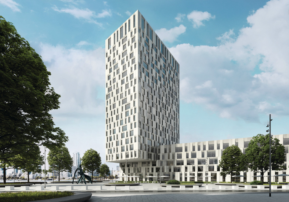 La plateforme de systèmes de façades UDC (Unitized Dynamic Construction), qui permet de réaliser des objets individuels en construction par éléments avec une grande liberté de conception, comprend un système C2C certifié argent et deux systèmes certifiés bronze . (Crédit: ©Schüco International KG)