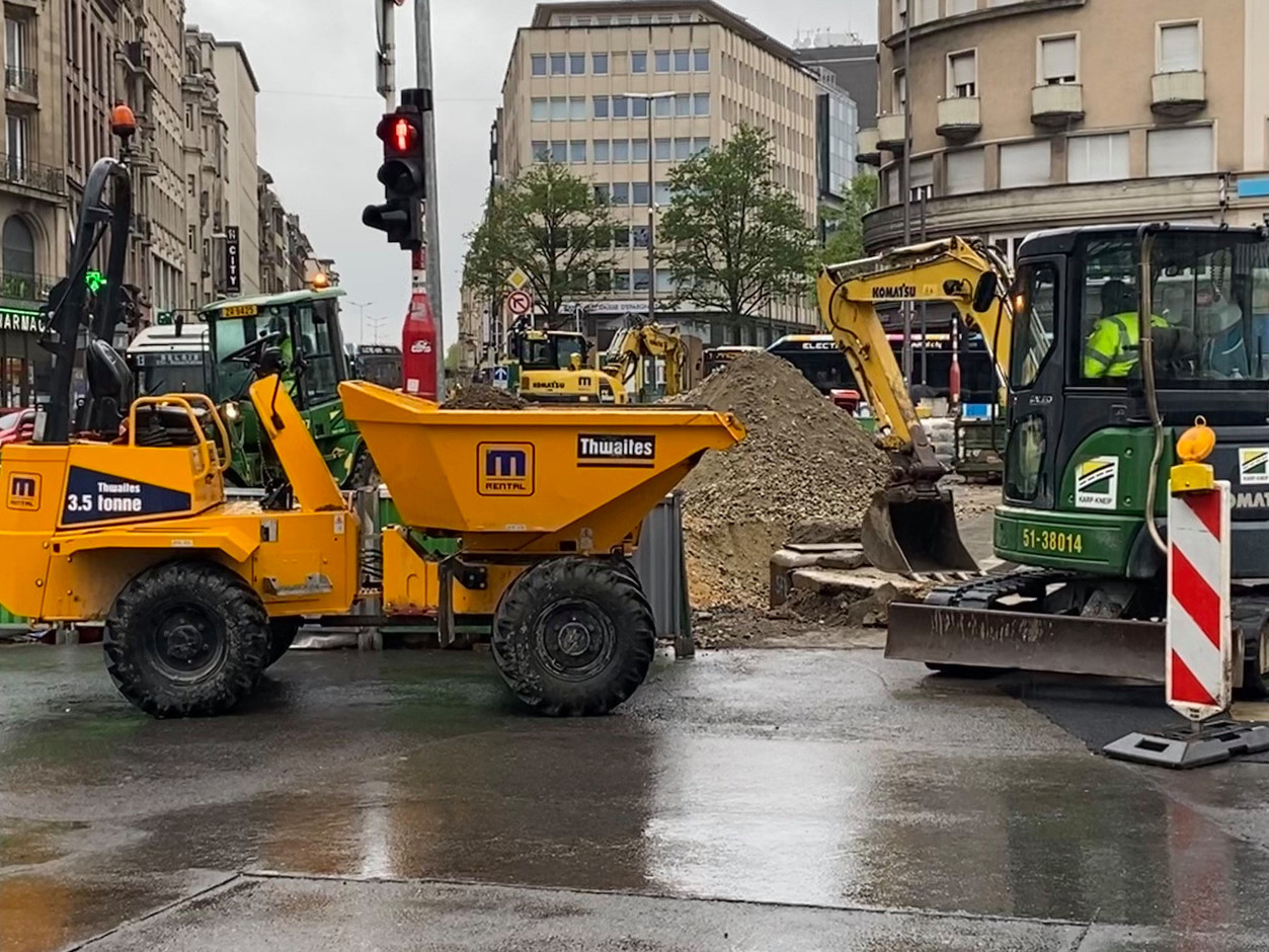 Dans le quartier de la gare, les travaux vont… bon train. (Photo: Paperjam)