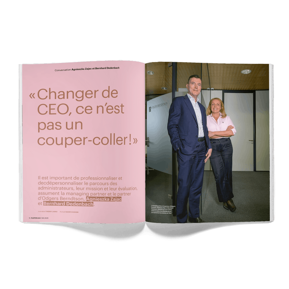 - Odgers Berndtson managing partner Agnieszka Zajac and partner Bernhard Dedenbach discuss the professionalisation of the position of director. Photo: Nader Ghavami