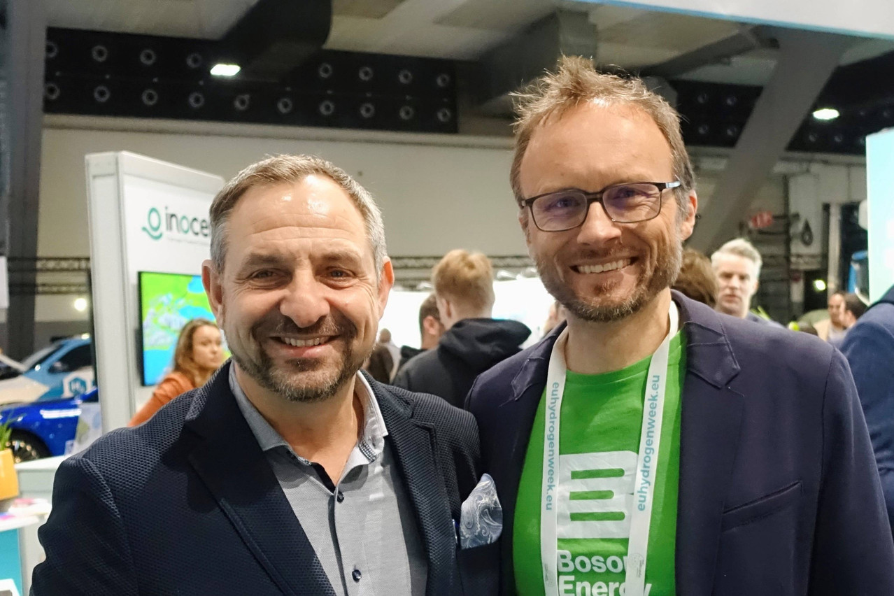 Hydrogen Europe CEO Jorgo Chatzimarkakis and Boson Energy communications director Heike Carl Zatterstrom. Photo: Boson Energy