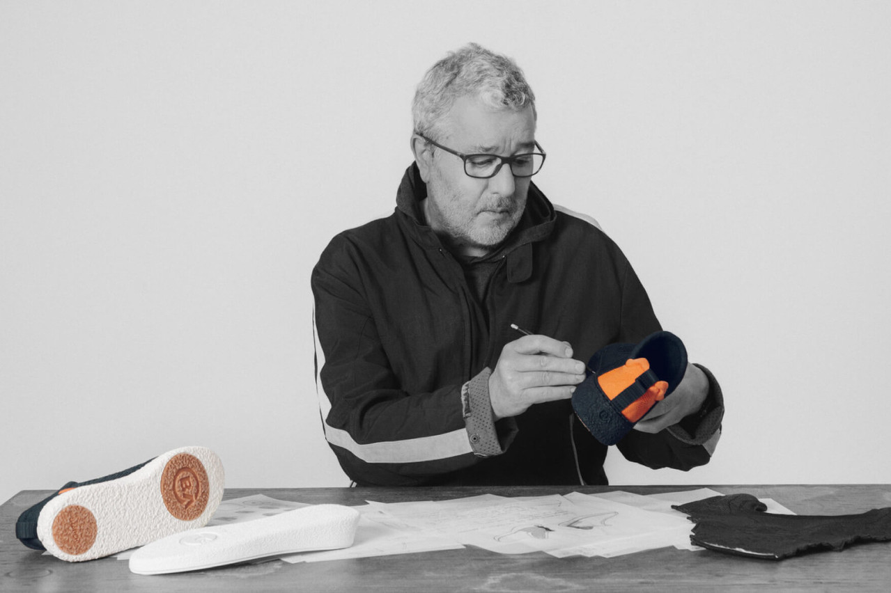 Pour la dernière née de ses chaussures high tech, Baliston a confié le design à Philippe Starck. Un produit sur abonnement et composé de cinq matériaux biosourcés seulement. (Photo: Baliston)